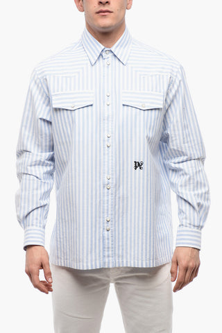 Camicia Sahariana in Cotone a Righe Awning