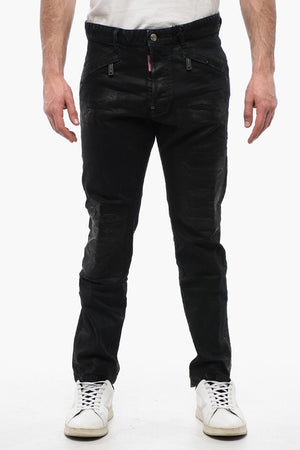 Coated Jeans with 17 cm Zip Pockets
