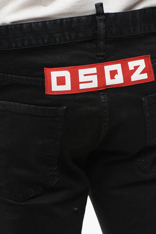 Jeans Spalmato Con Tasche Zip 17 cm