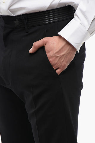 Cigarette Pants with Striped Detail