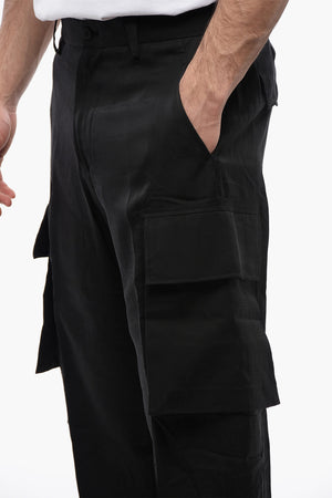 Loose-Fit Silk-Blend Cargo Pants FIREMAN