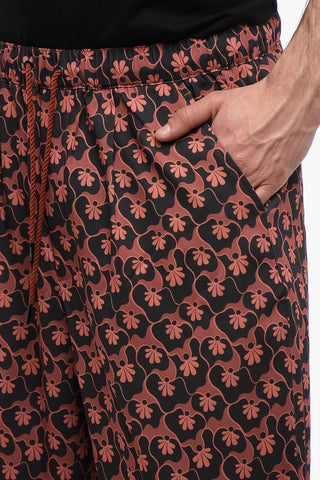 Pyjama-Hose mit Blumenmuster und Kordelzug