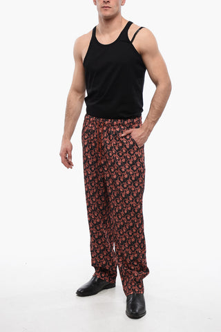 Pyjama-Hose mit Blumenmuster und Kordelzug