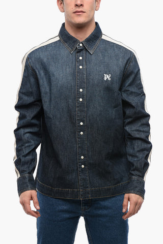Camicia Track in Denim con Dettaglio Tape