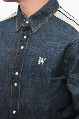 Camicia Track in Denim con Dettaglio Tape