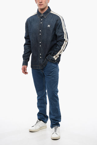 Camicia Track in Denim con Dettaglio Tape
