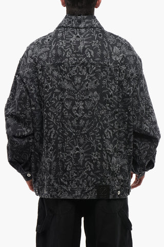 Distressed Design TATTOO LASER Denim Jacket