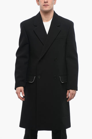 Double-breasted ZIP AROUND Virgin Wool Coat