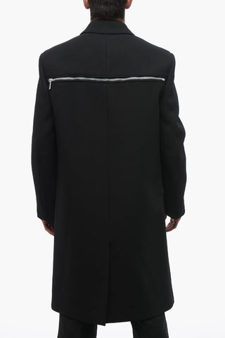 Double-breasted ZIP AROUND Virgin Wool Coat