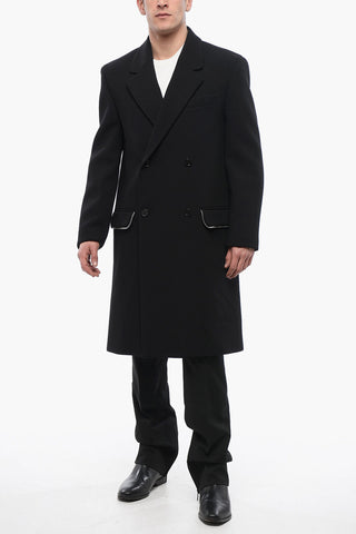 Double-breasted ZIP AROUND Virgin Wool Coat