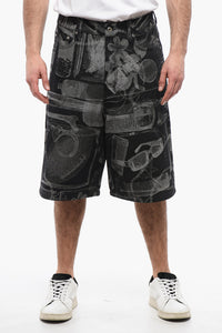 High-Waist-Shorts XRAY aus Denim-Jacquard
