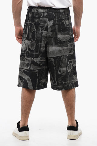 하이웨이스트 쇼츠 XRAY 데님 자카드