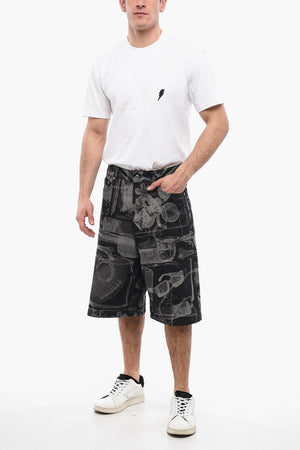 High-Waist Shorts XRAY in Denim Jacquard