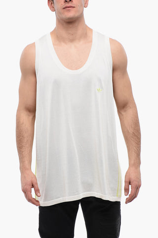 WALES BONNER Tank Top with Contrast Bands and Ribbed Edges
