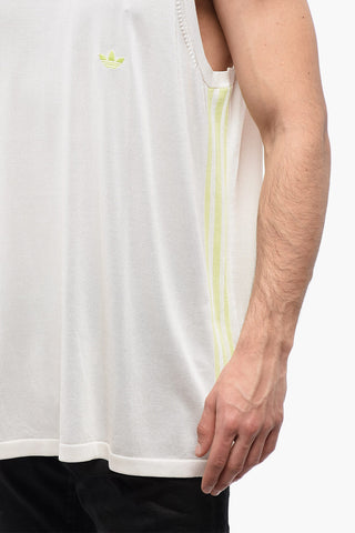 WALES BONNER Tank Top with Contrast Bands and Ribbed Edges