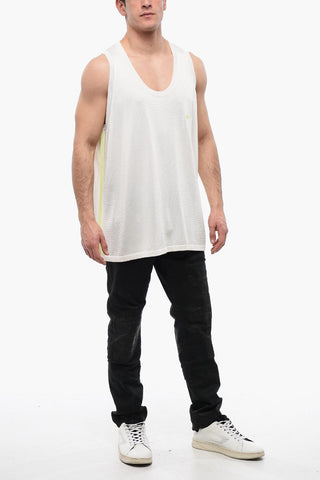 WALES BONNER Tank Top with Contrast Bands and Ribbed Edges
