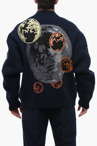Cardigan In Misto Lana MOON PHASE Ricamato