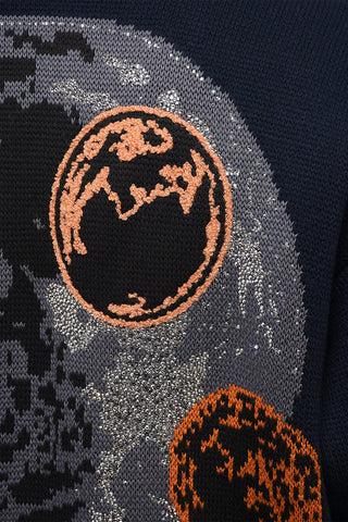 Cardigan In Misto Lana MOON PHASE Ricamato
