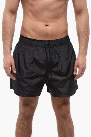 Nylon Swim Shorts with Logoed Elastic Band