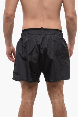 Nylon Swim Shorts with Logoed Elastic Band
