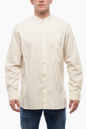 TEKLA Gestreiftes Popeline-Hemd aus Baumwolle