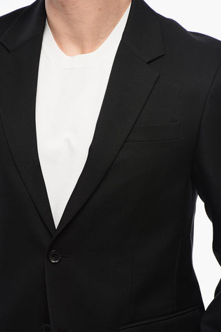 Twill Fabric Slim Fit Blazer with Flap Pockets
