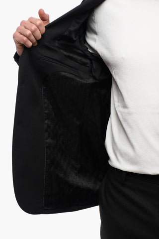 Twill Fabric Slim Fit Blazer with Flap Pockets