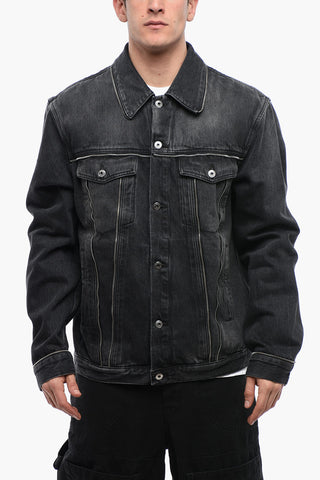FOR EVER Denim SKATE Jacket with Decorative Zips