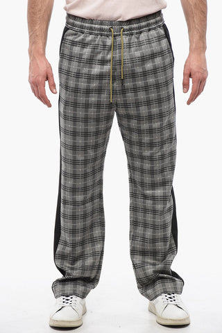 Pantaloni District Check con Bande Laterali a Contrasto