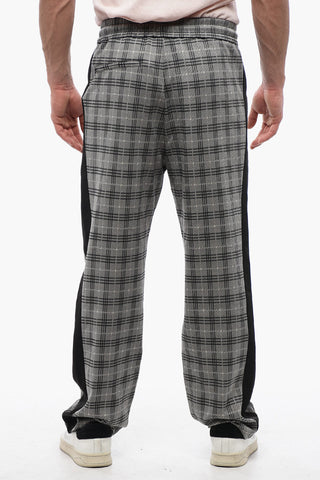 Pantaloni District Check con Bande Laterali a Contrasto