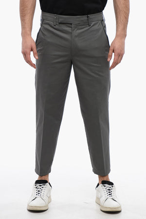 Cotton-Blend Chino Trousers with Ankle Elastic