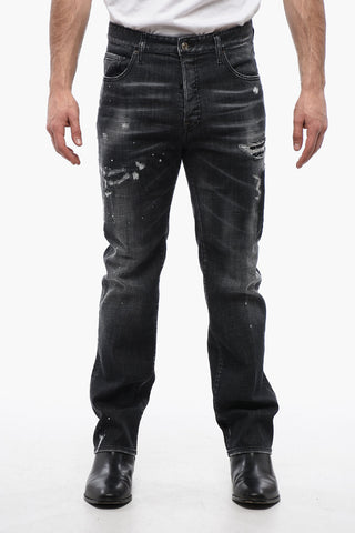 Jeans 642 Distressed con Macchie di Vernice