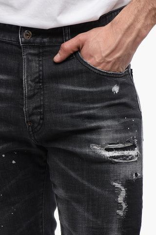 Jeans 642 Distressed con Macchie di Vernice