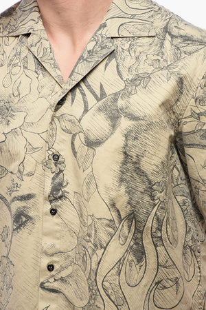 Bowling Shirt With Floral Print