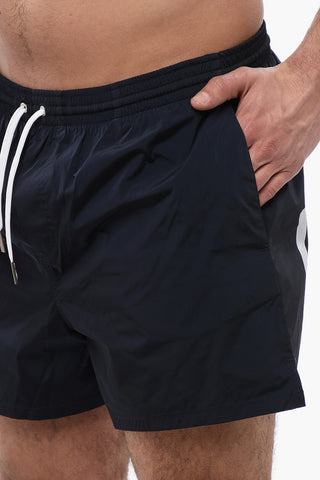 Costume da Bagno Boxer con Logo a Contrasto