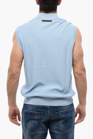 Cable-Knit Cotton-Blend Vest With V-Neck