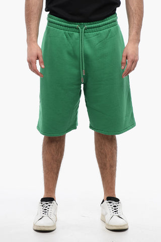 Brushed Cotton jogger Shorts With Embroidered Bandana Logo