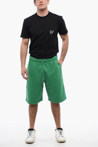 Brushed Cotton jogger Shorts With Embroidered Bandana Logo