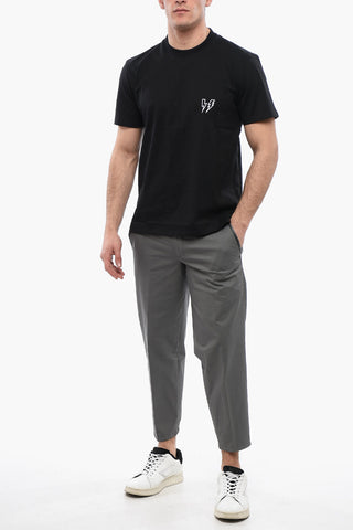 T-Shirt Slim Fit DOUBLE BOLT in Cotone