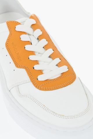 Textured Leather Sneakers with Two-Tone Design