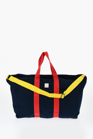 Canvas Tote Bag with Tape Handles and Adjustable Shoulder Strap