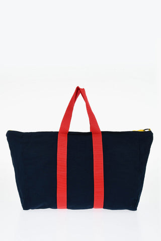 Canvas Tote Bag with Tape Handles and Adjustable Shoulder Strap