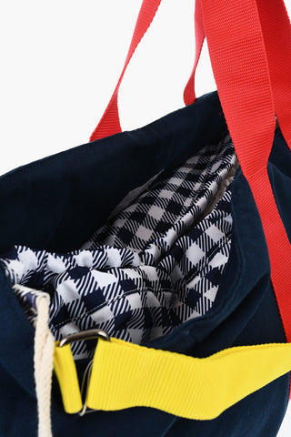 Canvas Tote Bag with Tape Handles and Adjustable Shoulder Strap