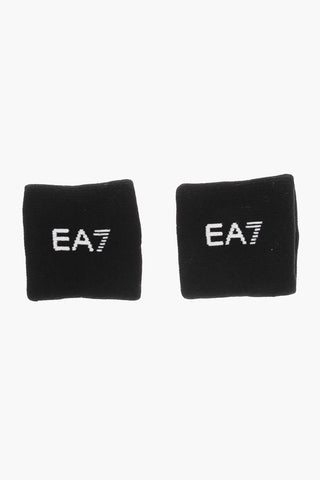 EA7 EMPORIO Solid Color Wristbands with Contrasting Logo