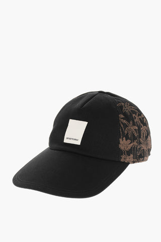 EMPORIO Cotton Twill Cap with Embroidered Palms 