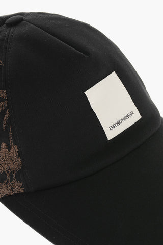 EMPORIO Cotton Twill Cap with Embroidered Palms 