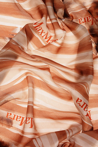 Two-Tone Silk CARRE90 Foulard with Logo Print