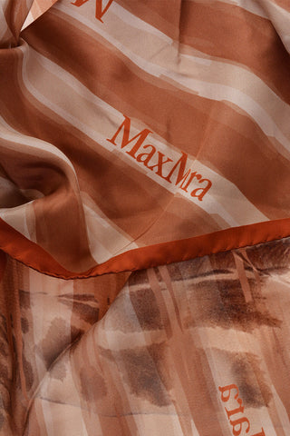 Two-Tone Silk CARRE90 Foulard with Logo Print