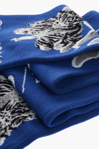Virgin Wool Scarf With Contrast Embroidery Logo