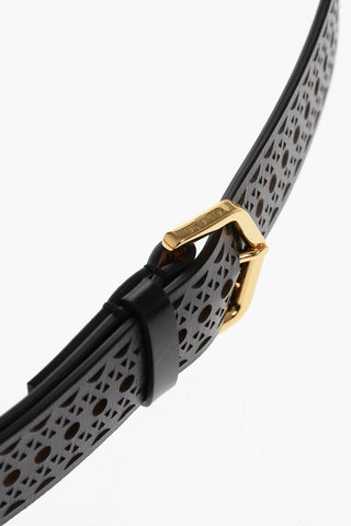 Leather VIENNE Belt with Laser Cut Details 30mm